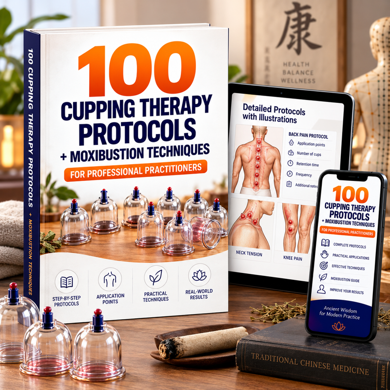 Cover of the 100 Cupping Therapy Protocols and Moxibustion Techniques manual